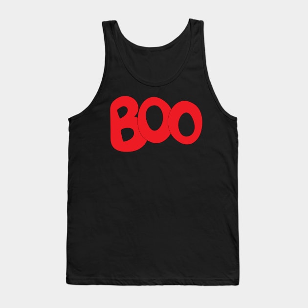 BOO text art in red bubble letters Tank Top by Angel Dawn Design